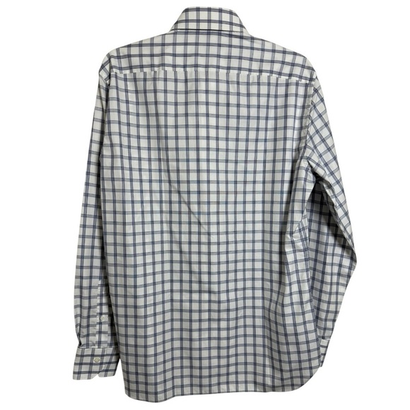 Ermenegildo Zegna Checkered Button Dress Shirt Size 42 Neck 16.5 Blue White - Picture 2 of 7